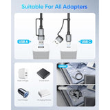 4 In 1 Usb C Charging Cable 2Ft [2 Pack], 60W Multi Charging Cable, Usb-C/A To Lighting/C Cord For Iphone 16/15/14 Pro/Ipad/Macbook/Samsung Galaxy S25/S24/Tablets