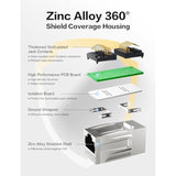 Cat6A Coupler Rj45 Coupler Ethernet Coupler In Line Zinc Alloy Cable Extender