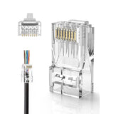 CableCreation RJ45 Pass Through Connectors, 100-Pack Cat6/Cat5e Gold Plated Mo