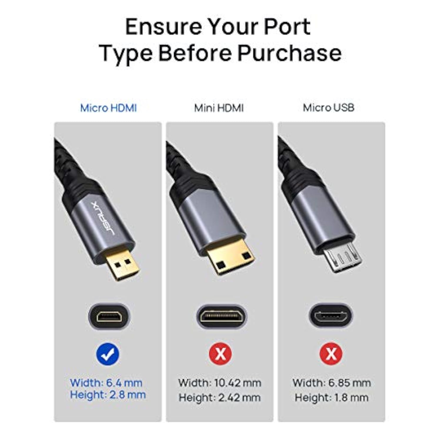4K Micro Hdmi To Hdmi Cable, Micro Hdmi Male To Hdmi Male Cable Adapter Nylon