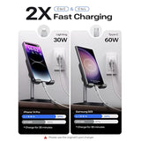 Usb C Wall Charger Block, 30W Gan Pd Fast Charger, Usb-C Charger Adapter With Usb C To Lighting For Iphone 14/13/12 Pro Max And Usb C To Usb C Cable For Ipad Pro