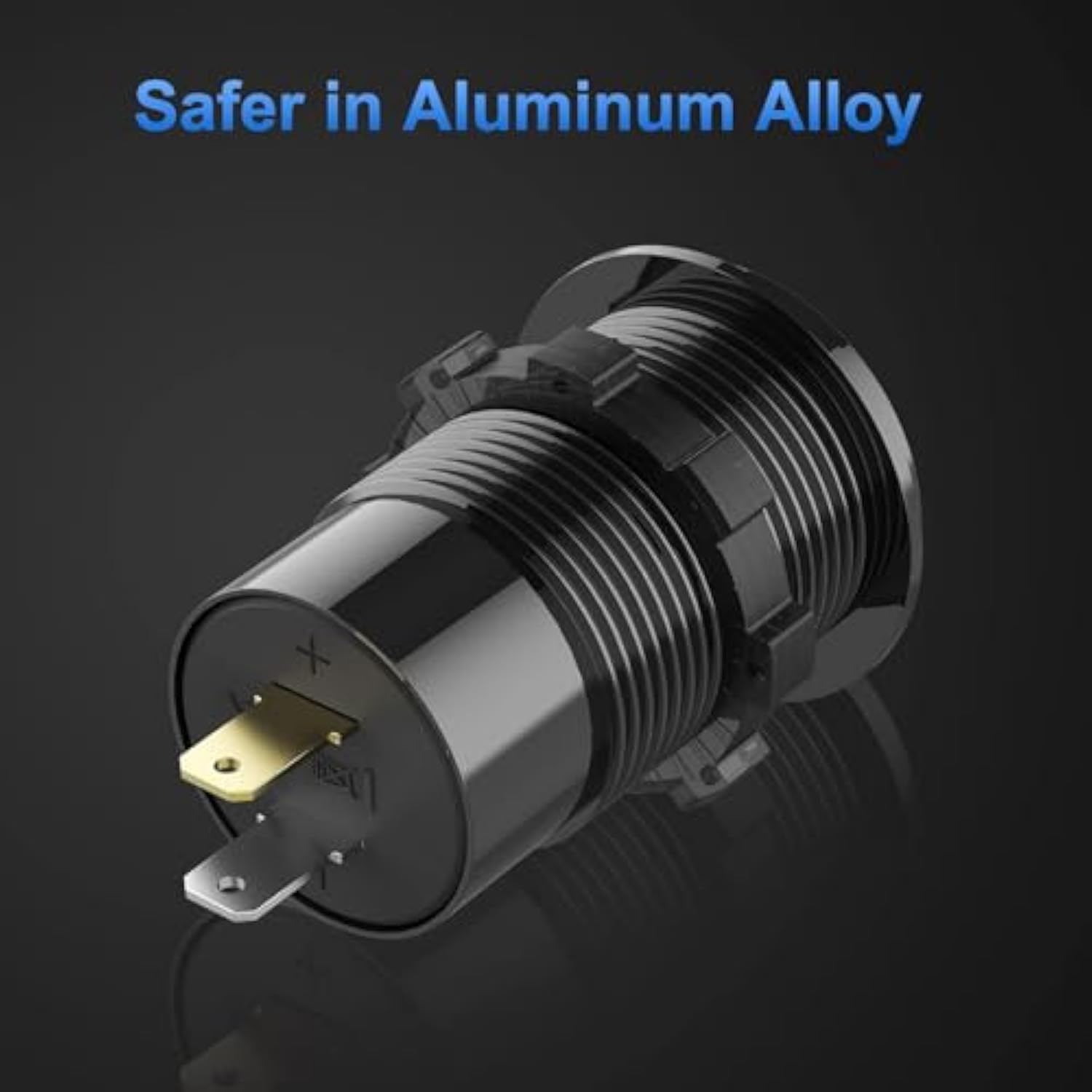 2 Pack 12V Usb Outlet Wire Aluminum Car Charger Multi Port, Dual Usb Quick Charge 3.0 Port And Pd Usb C Socket With Voltmeter Switch For Car Boat Marine Truck Rv, Fast Charge For Phones Ipad, Etc.