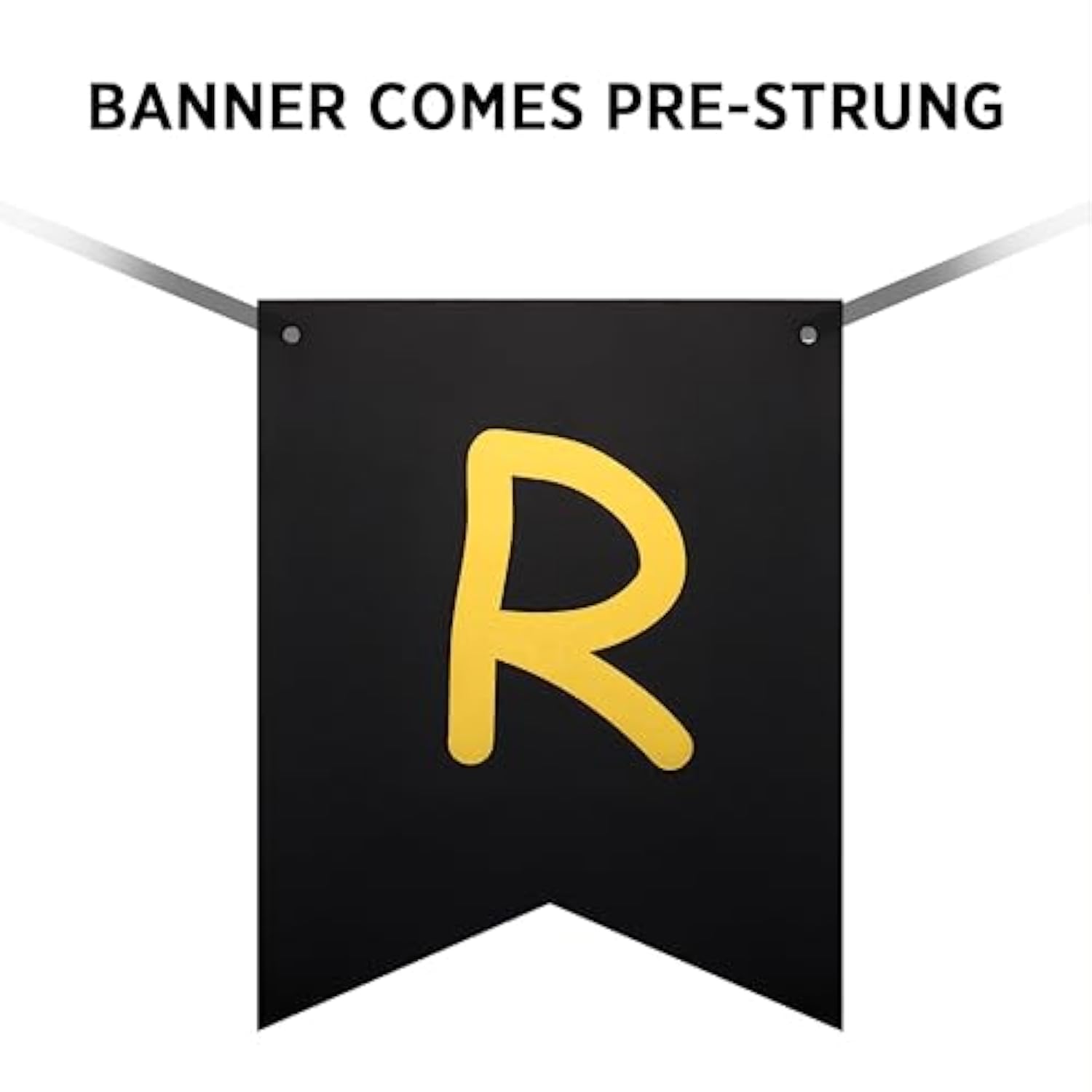 Happy Retirement Banner Pre-Assembled Black & Gold Glitter Party Decorations Kit