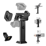 Phone Tripod Mount Adapter with Dual Cold Shoes & QR Plate, MA54 Cell Phone Holder for Tripod with 1/4" Screw, Adjustable Smartphone Mount Adapter
