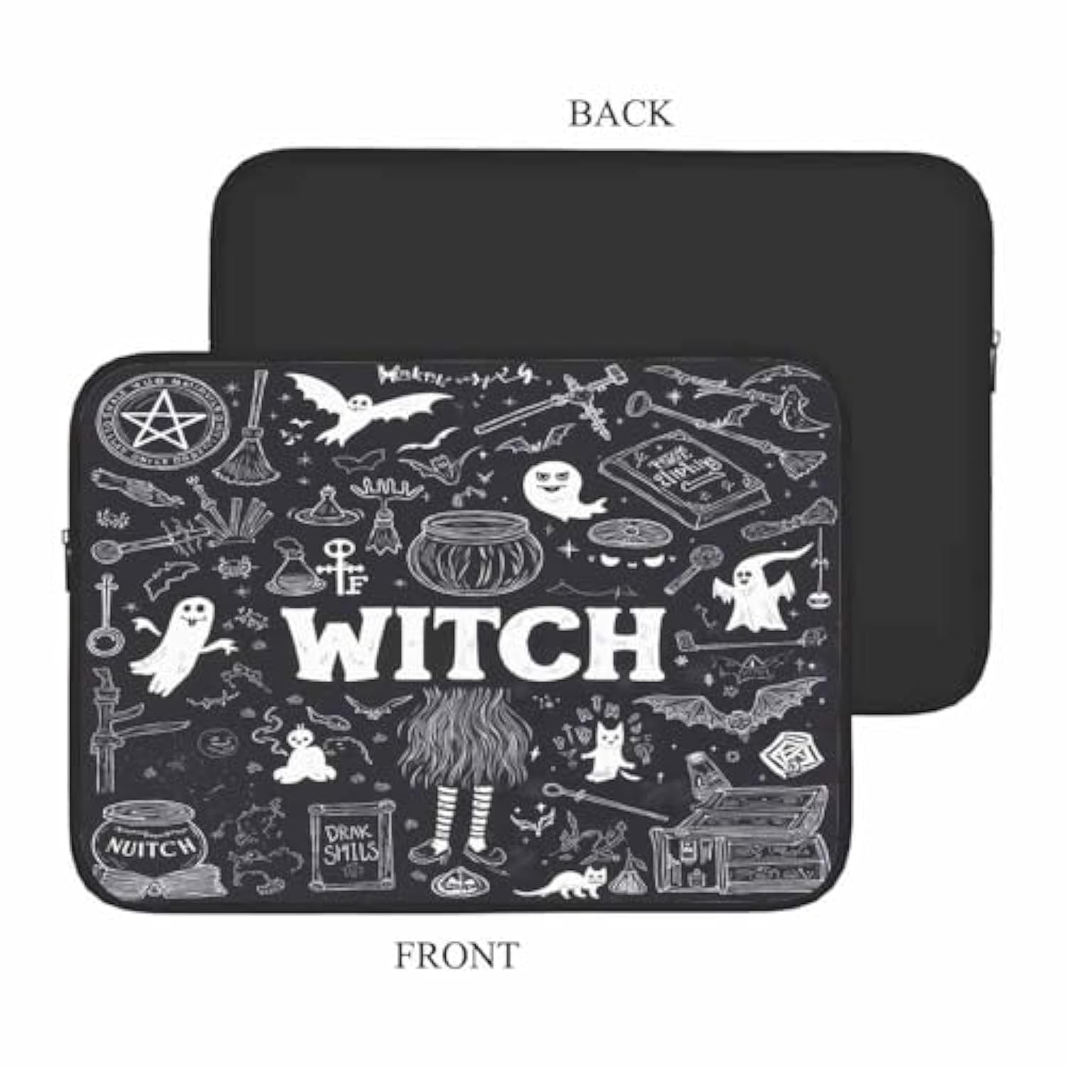 Laptop Sleeve Bag 15.4 15.6 Inch,Witch Halloween Witchcraft Black Magic Palmistry Protective Polyester Computer Cases Laptop Cover Briefcase Bag Tablet Travel Cover