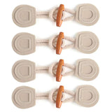 4 Sets Sew-On Toggle With Wooden Horn Button For Coat Jackets Shawl Di