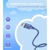 Upgrade Usb Type C Kids Headphone For School, 94Db Safe Volume Limited, Hd Stereo Sound, Foldable Lightweight On-Ear Headphones For Boys/Girls/Students/Tablet/Travel (Dark Blue)