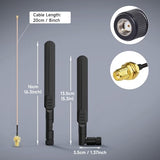 Dual Band Wifi 2.4Ghz 5Ghz 5.8Ghz 8Dbi Rp-Sma Male Antenna 20Cm 8 Inch Rg178 Cable 4-Pack For Wifi Router Wireless Mini Pci Express Pcie Network Card Adapter