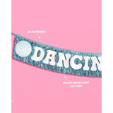 Dancing Queen Fringe Banner - Iridescent & Blue Fringe, 5 Ft. | Disco Bachelorette Decorations, 70S Backdrop, Groovy Birthday Party, Boogie Bach Backdrop