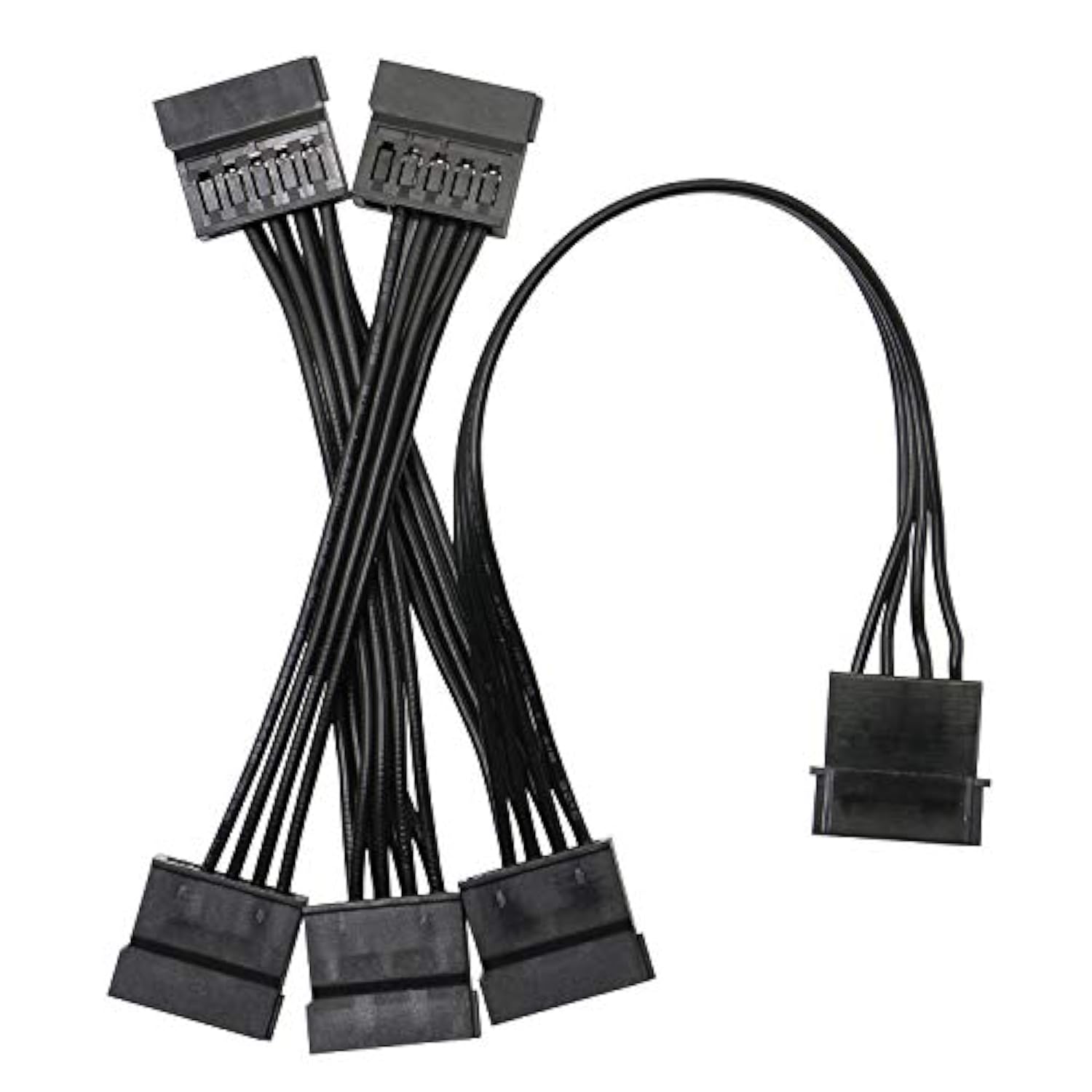 Ide To Sata Power Splitter Cable,Lp4 4Pin Ide To 5 X15 Pin Sata Power Conversi