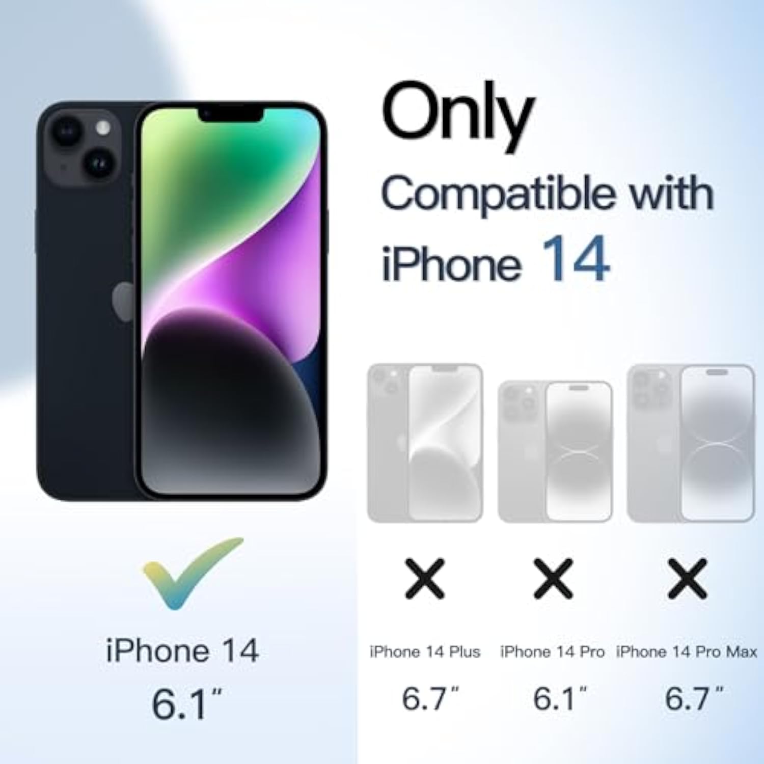 JETech Magnetic Case for iPhone 14 6.1-Inch Compatible with MagSafe, Shockproof Phone Bumper Cover, Solid Color Matte TPU Frame, Anti-Scratch Clear Back (Midnight)