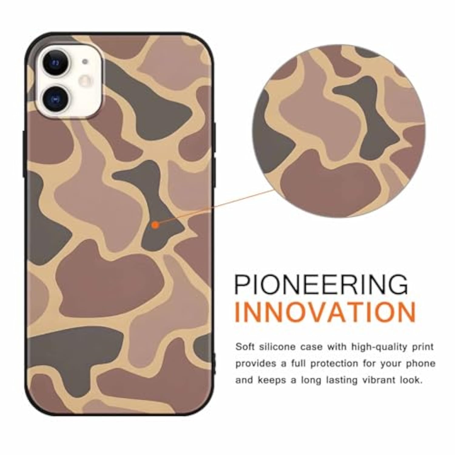 2 Pack Army Brown Camo Phone Case For Iphone 11 6.1 Inches, Cool Durable Pattern Flag Anti-Scratch Soft Slim Flexible Protective Shockproof Tpu Funda Cover For Men Boys