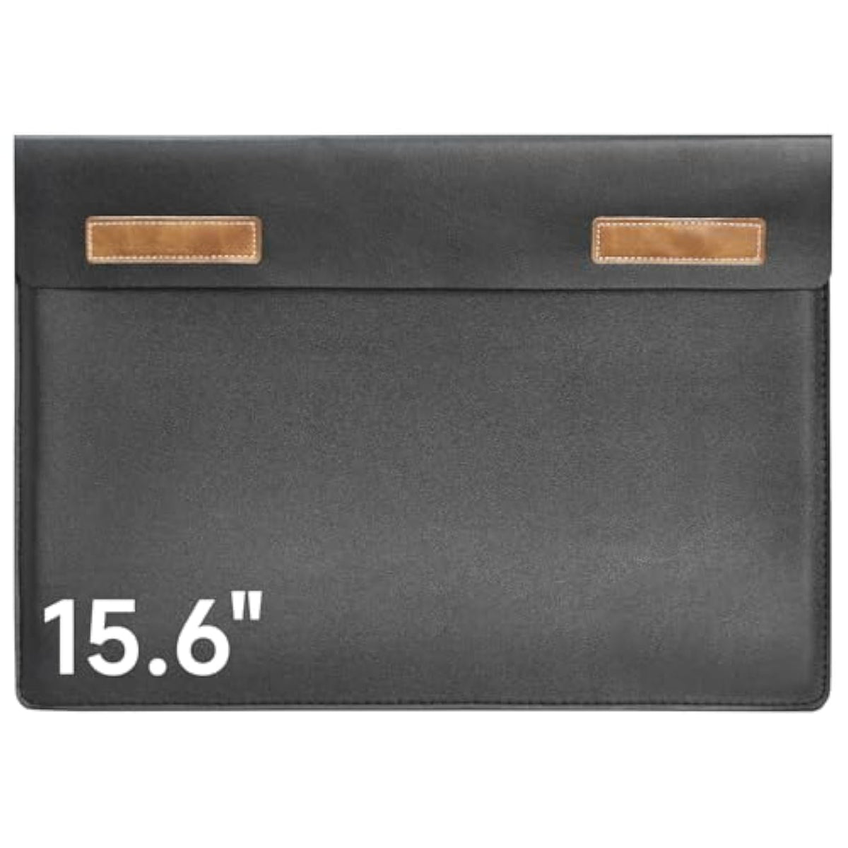 15.6" Waterproof Leather For Laptops And Ipad Cases, Versatile Pu Leatherportable Monitor Sleeve Bag, Fits 13"-15.6" Monitor/Tablets - Black