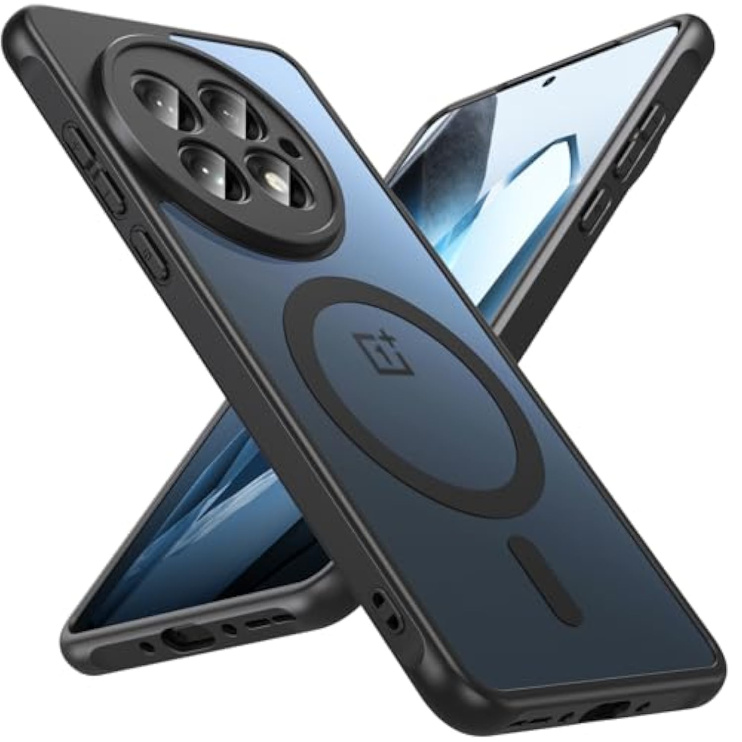 Magnetic For Oneplus 13 Case [Compatible With Magsafe] Translucent Matte Shockproof Slim Fit Military Grade Drop Proof Protection Anti-Fingerprint Cover Phone Case For Oneplus 13 5G 2025(Black)