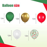 60pcs Gold Red Green 12in Christmas Balloon Arch Kit for Party Decorations