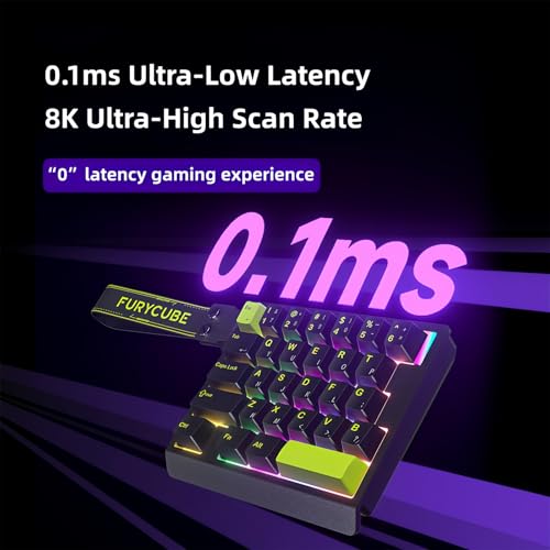 M30He Rapid Trigger Gaming Keyboard,Hall Effect Magnetic Switch One Handed Hot Swap Rgb Wired Mechanical Keyboard Adjustable Actuation 8K Hz Polling Rate Macro Keypad For E-Sports Gamer (Black)