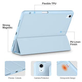 Compatible With Air 11 Inch Case 7Th/6Th Generation (M3/M2) 2025/2024, For Air 5Th/4Th Generation Case 10.9 Inch 2022/2020 With Pencil Holder[Auto Sleep/Wake], Sky Blue