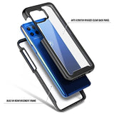 Case For Motorola One 5G, 5G Uw/G 5G Plus With [Built-In Screen Protector], [16Ft Military Grade Drop Tested] Full-Body Protection Bumper Shockproof Protective Cover Case (Black)
