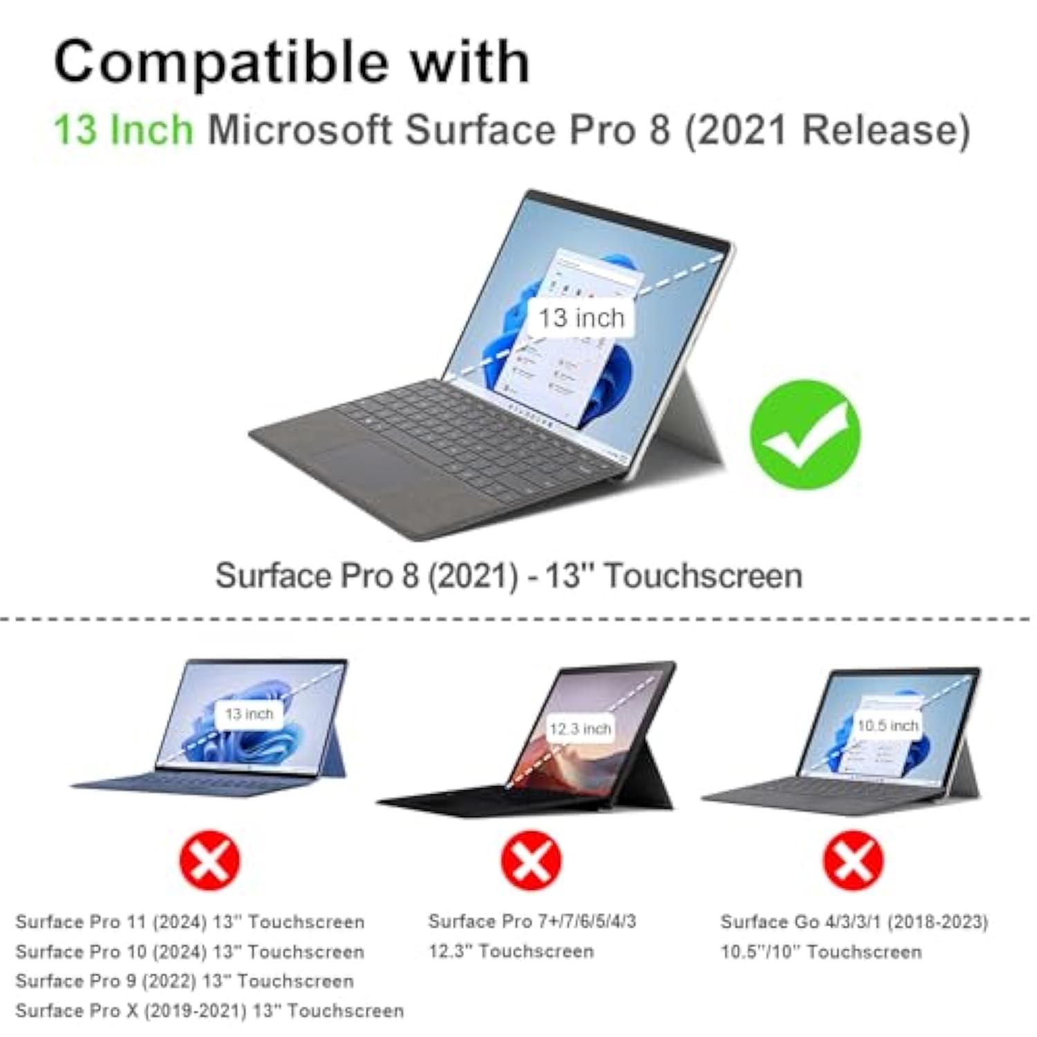 Fintie Case for 13 Inch Microsoft Surface Pro 8 (2021 Release) - Multiple Angl