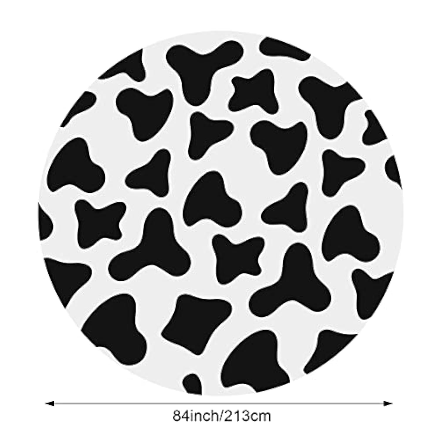3 Pcs Cow Tablecloth Round Print Table Cloths Plastic,84'' Disposable Cow Themed Table Cover For Farm Animal Birthday Party,Picnic,Farmhouse Dining Supplies(Black White)