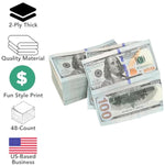 48-Count Disposable Dinner Paper Party Napkins, $100 Dollar Bill Money