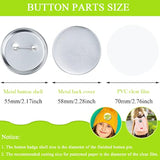 150Pcs 58Mm/2.28Inch Blank Button Supplies Badge Parts Metal Button Ba