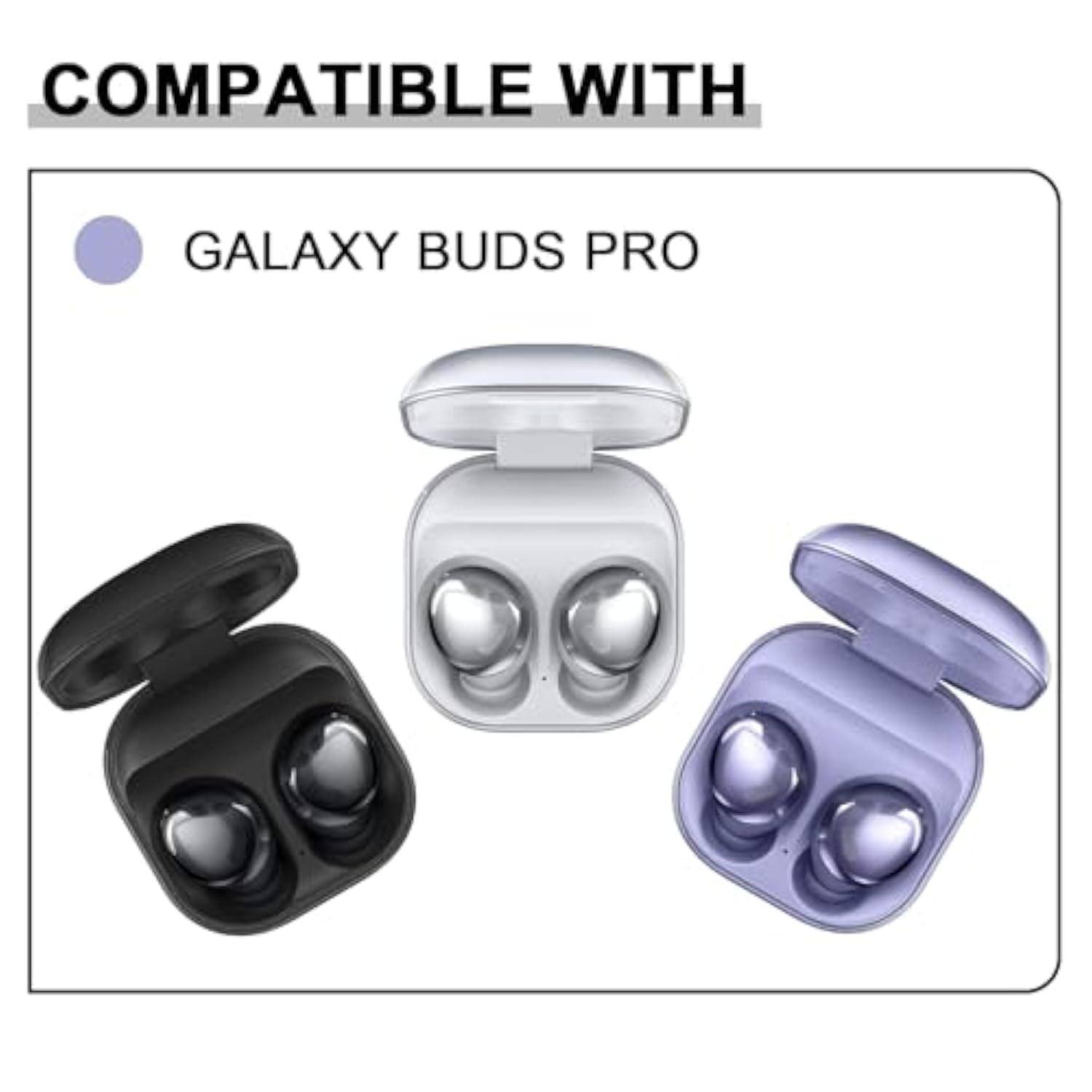 6 Pairs Replacement For Samsung Galaxy Buds Pro Headphones, Eartips Silicone Tips Earbuds Set For Samsung Galaxy Buds Pro Headphones Fit In Case Ear Tips,L/M/S Earplug (Phantom Black) (Black)