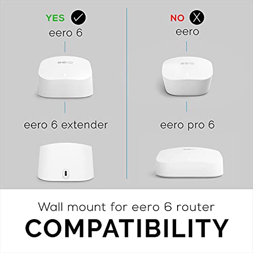 Screwless Wall Mount For Eero 6 Mesh Wifi Holder, Custom Design (Not Compatible With Eero Pro 6 / Beacon), Strong Vhb Adhesive, No Tools, No Mess, White By