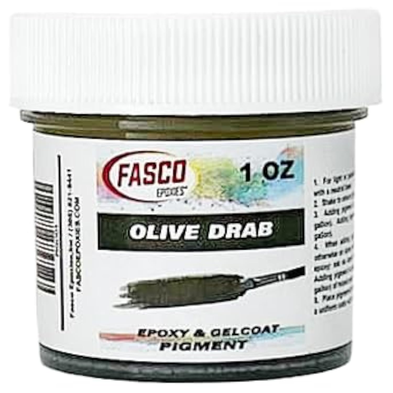Olive Drab Pigment For Epoxy Resin & Gelcoat – Concentrated Colorant - 1 Oz