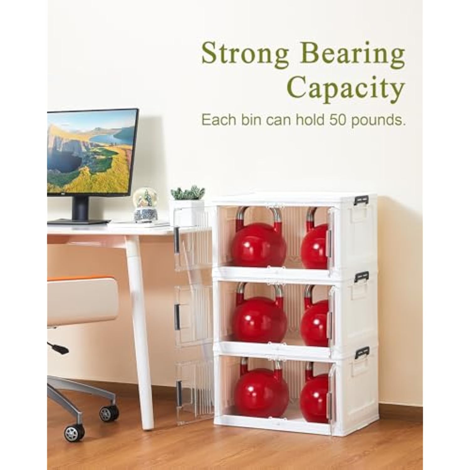 144Qt Lockable Storage Bins With Lids - Folding Storage Box With Doors And Wheels, Collapsible Plastic Bins For Closets, Stackable Organizer And Containers, Christmas Gifts, 3 Pack Cubes