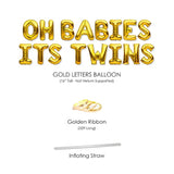 Gold Balloon Banner for Twins Baby Shower  Gender Reveal