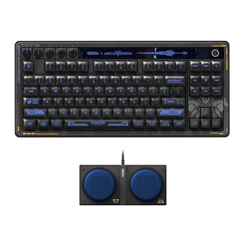 Retro 87 Mechanical Keyboard with Hot-Swappable Kailh Switches, RGB Backlight, Programmable Buttons, Wireless 2.4G/Bluetooth/USB-C for Windows and