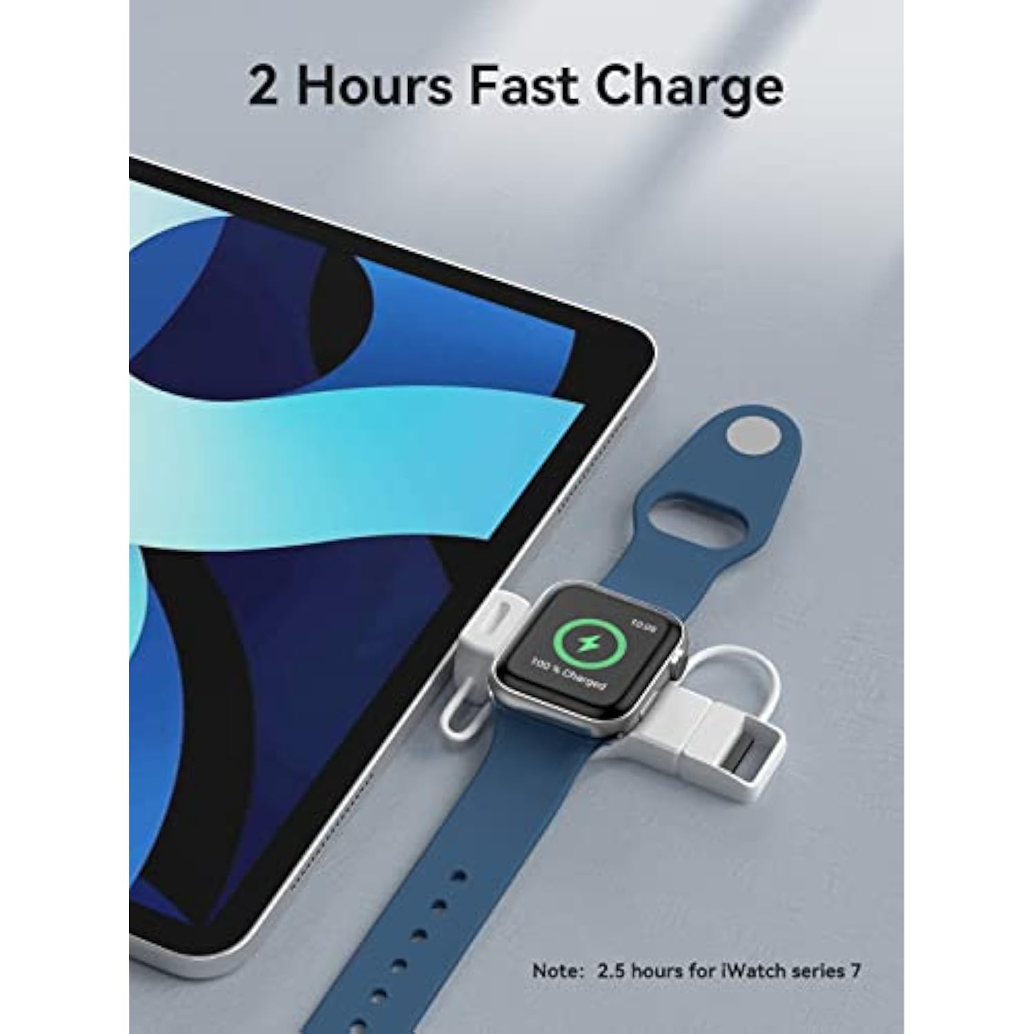 Portable Charger For Apple Watch Wireless Charge For Iwatch With Usb-A & Usb-C Fast Charging Magnetic Cordless Travel Charger For Apple Watch Ultra2/1 Series 9, 8, 7, Se, 6, 5, 4, 3, 2, White
