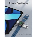 Portable Charger For Apple Watch Wireless Charge For Iwatch With Usb-A & Usb-C Fast Charging Magnetic Cordless Travel Charger For Apple Watch Ultra2/1 Series 9, 8, 7, Se, 6, 5, 4, 3, 2, White