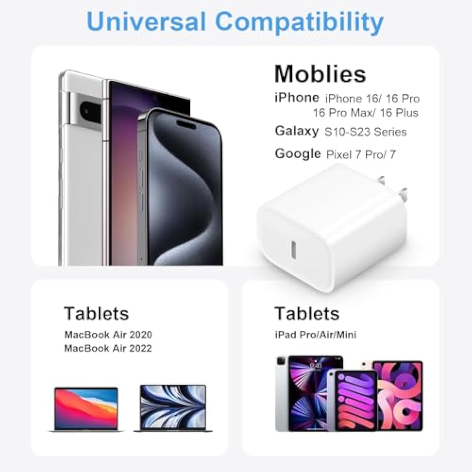 Iphone 16 15 Charger Fast Charging 20W Pd Usb C Wall Charger With 6Ft Usb C To C Charging Cable Compatible Iphone 16/16 Pro/16 Pro Max/16 Plus,15/15 Pro/15 Pro Max/15 Plus, Ipad Pro/Airpods And More