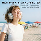 NC95 Hybrid Active Noise Cancelling Headphones with Knob Control, 120H Playtime Over Ear Headphones Wireless Bluetooth 6.0, App Control, Hi-Res