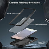 Samsung Galaxy S26 Ultra 3-in-1 Military Grade Shockproof Protective Case with Screen Protector and Invisible Kickstand, 6.9 inch Black
