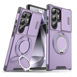 Purple Samsung Galaxy S22 Ultra 5G Shockproof Phone Case with Artistic Design