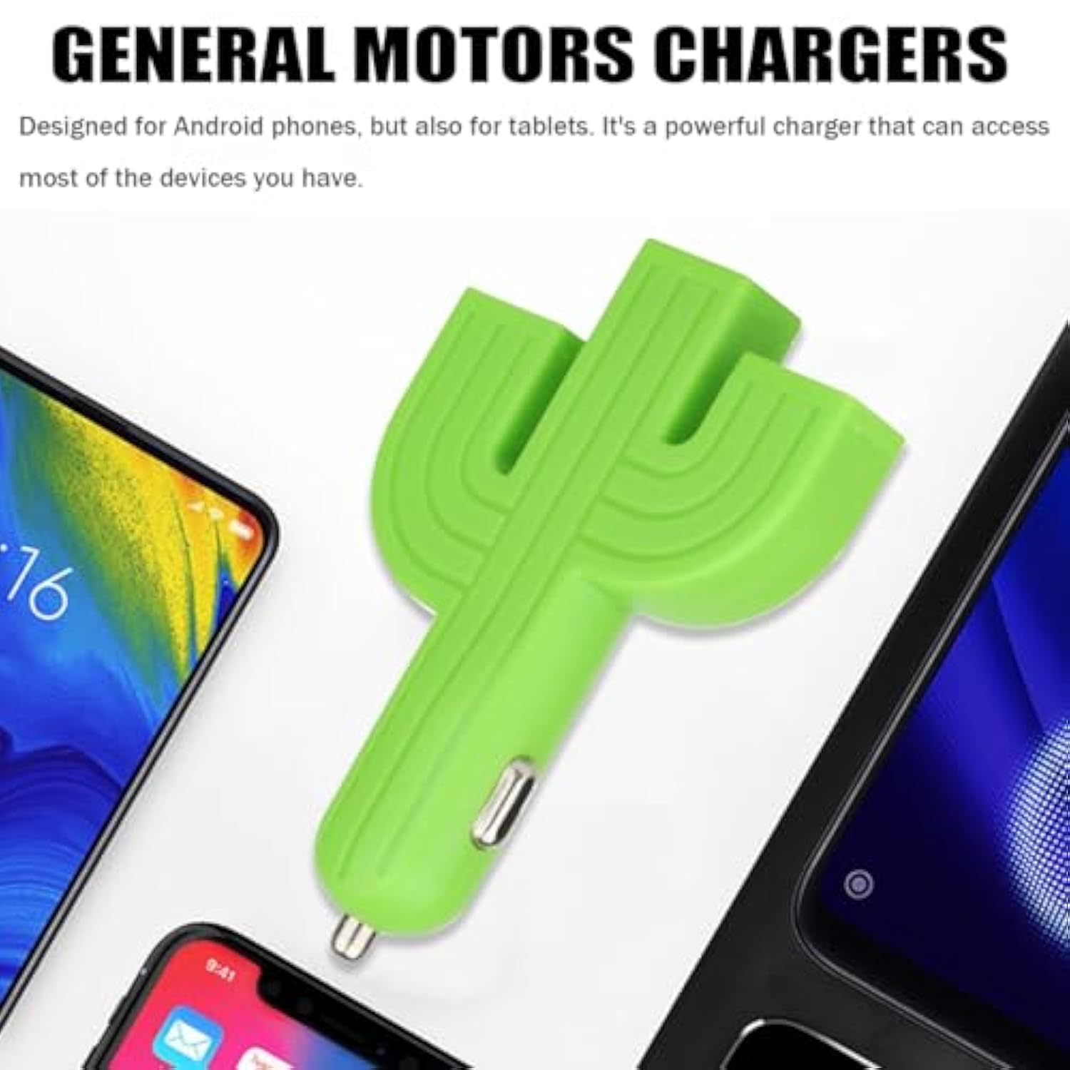 Cactus 3Usb Car Mount Charger, 12-24V Three Port Automotive Phone Charger Adapter, Compatible With 8 11 12 Plus Pro Max S9 S10 Note9, Universal For Suv, Truck, Rv, Van, Office, Home