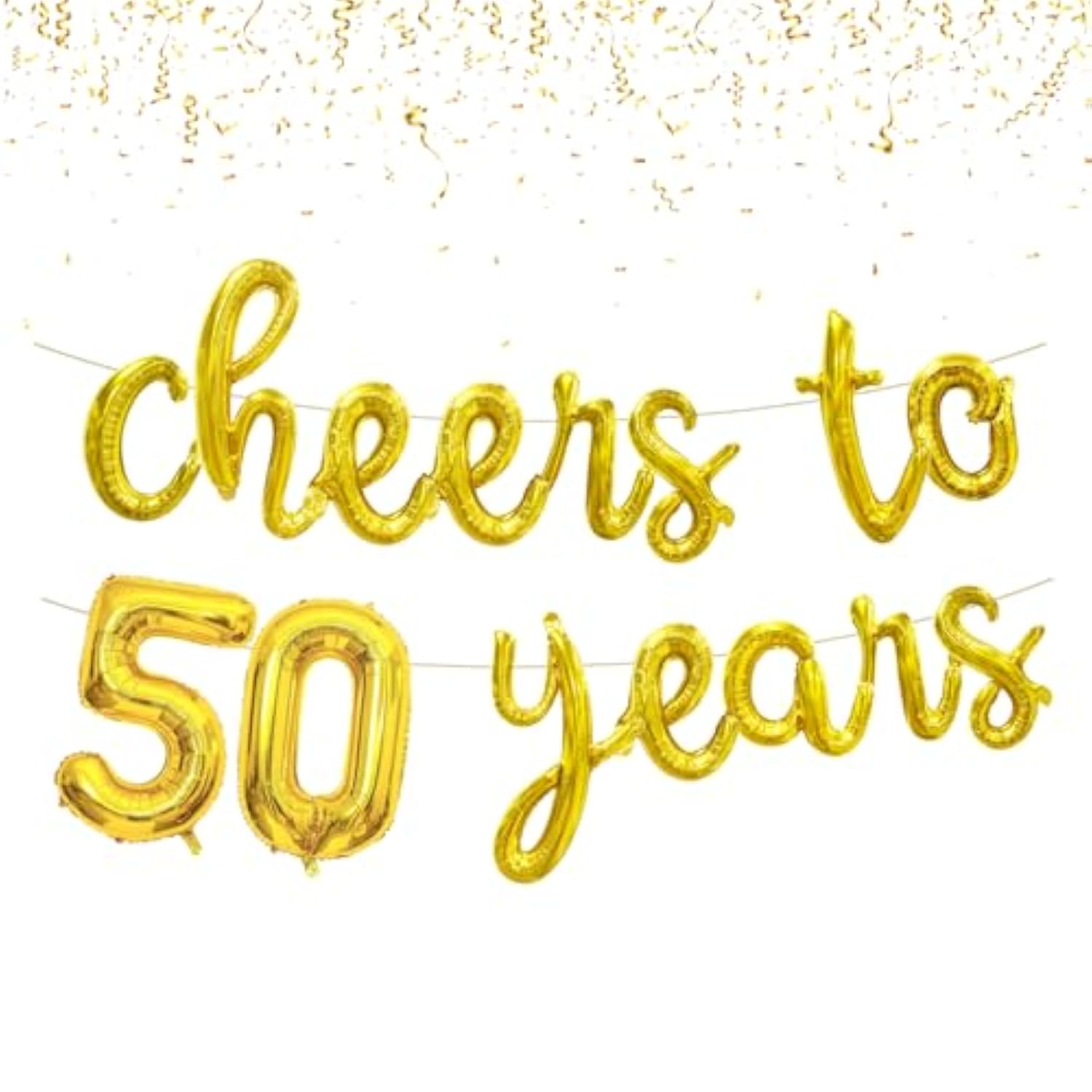 Cheers To 50 Years Banner 16 Inch Gold Foil 50Th Birthday Balloon Decorations For Him/Her 50Th Birthday Party 50 Years Anniversary Decorations 50Th Wedding Party Supplies For Men/Women