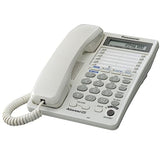 2-Line Integrated Corded Telephone System With 16-Digit Lcd, Speakerphone, Clock, Hearing Aid Compatibility And 3-Way Conferencing - Kx-Ts208W (White)
