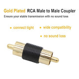 RCA Coupler Adapter Gold Plated 20 Pack, RCA Female to Female Adapter 10pcs, RCA Male to Male Connector 10pcs for Cable Extension, Phono, Speaker,