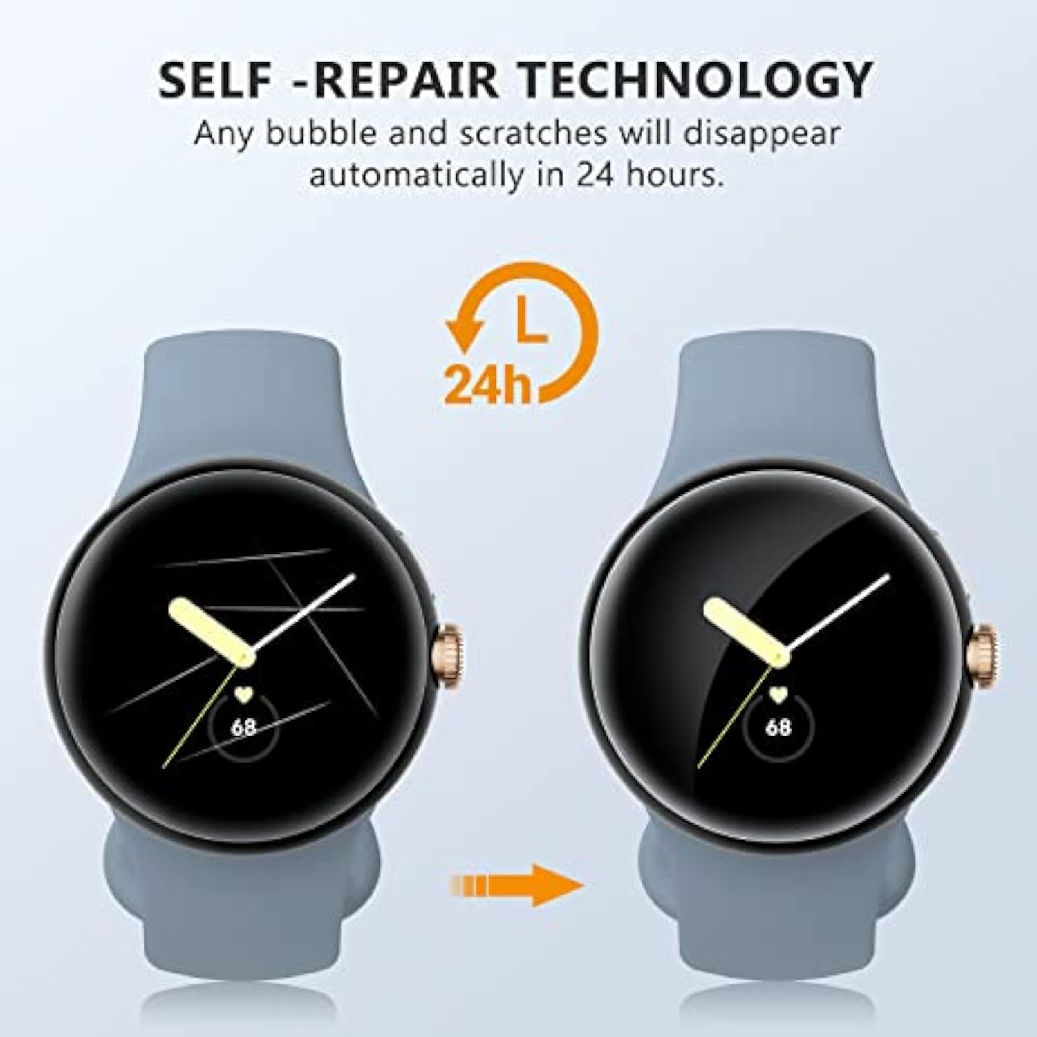 Google Pixel Watch 3 41mm TPU Screen Protector 6-Pack Self-Healing Anti-Scratch