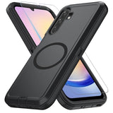 for  Galaxy A17 Case [Compatible with MagSafe][Shockproof][Dropproof][Dust-Proof][with Screen Protector] Heavy Duty 3-Layer Protection Phone
