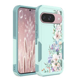 For Google Pixel 9/9 Pro Case: For Pixel 10/10 Pro Case Cute Flowers Floral Design For Girls Women Slim Soft Tpu Bumper Shockproof Silicone Cell Phone Cover (Mint Green/Magnolia)