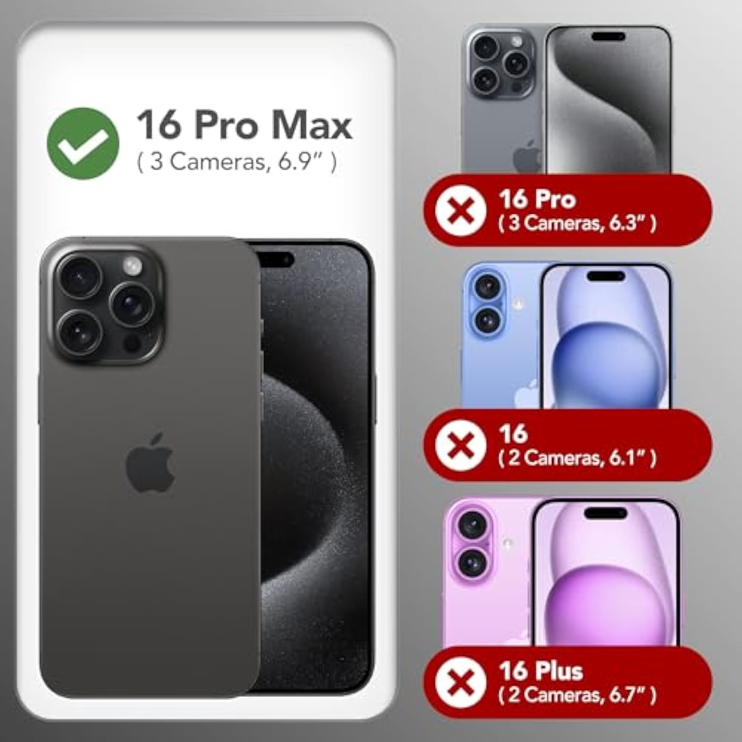 iPhone 16 Pro Max Magnetic Silicone Case with Screen & Camera Protector Stone
