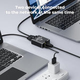 Ethernet Splitter 1 To 2,1000Mbps High Speed Network Splitter,Lan Splitter 2 Port With Usb Power Cable,For Cat 5/5E/6/7/8 Cable [2 Devices Simultaneous Networking] (Ethernet Splitter 1 To 2)