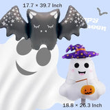 9 Pack Halloween Balloon Set with Bat, Ghost & BOO Foil Balloons Party Decorations