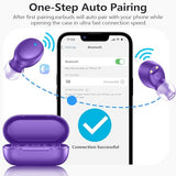 S8 Mini Wireless Earbuds Bluetooth 5.3 In Ear Light-Weight Headphones,60Hrs Playtime Ear Buds With Charging Case,Bluetooth Headsets,Premium Sound With Deep Bass For Sport-Purple