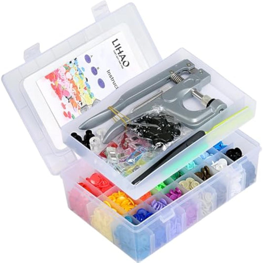 Snaps And Snap Pliers Set, 375 Sets T5 Plastic Buttons For Sewing And